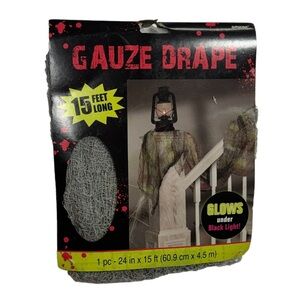 Amscan gauze drape, 15 feet long sheet, brand new in packaging never used.